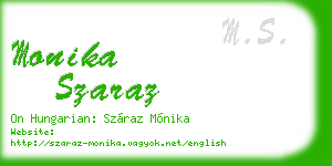 monika szaraz business card